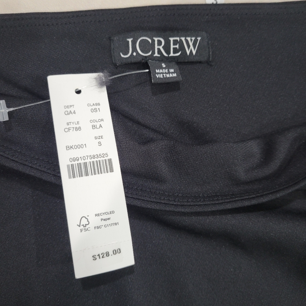 J Crew One-shoulder dress in jersey crepe CF786 Black - Picture 8 of 10